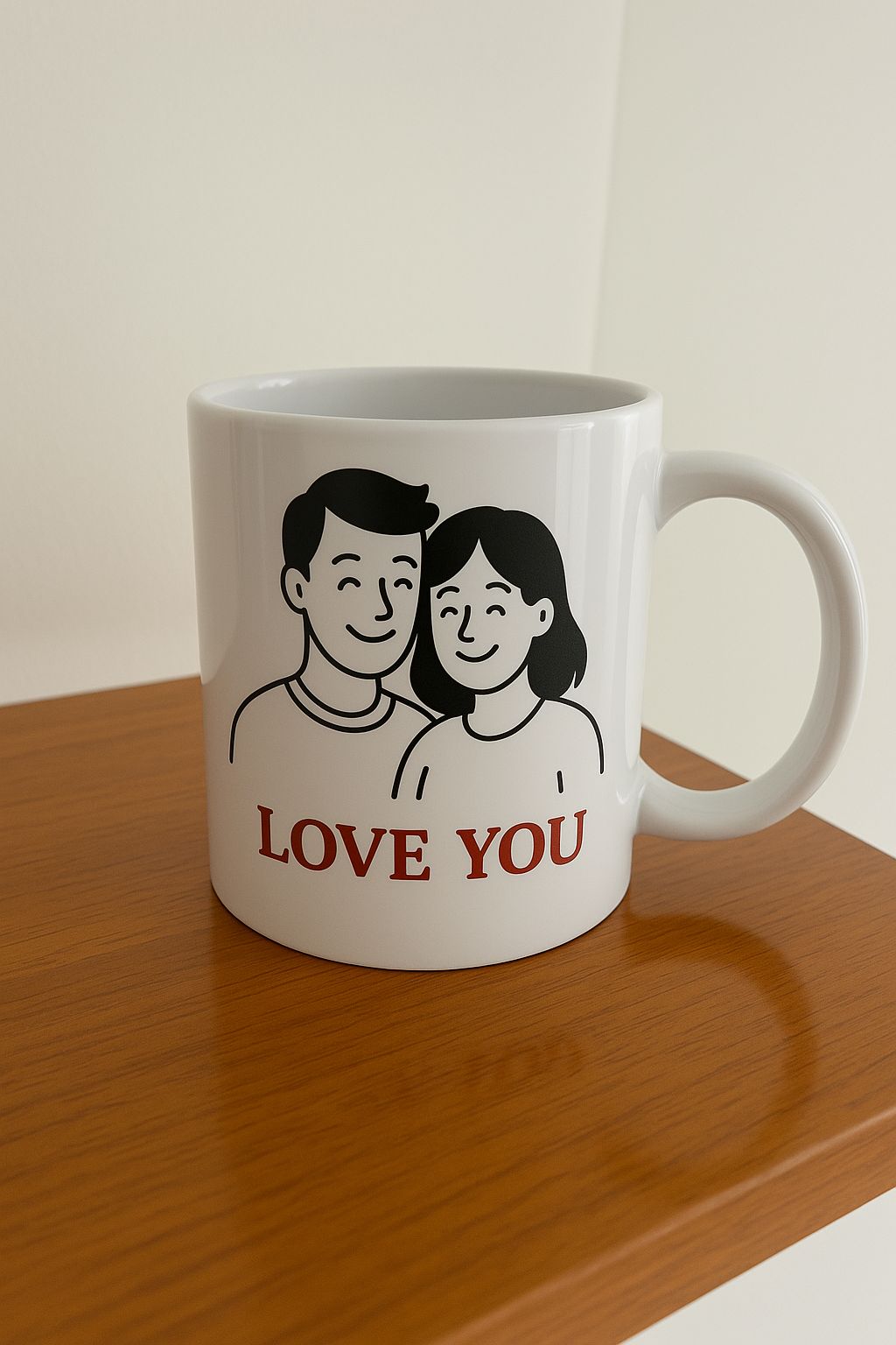 Ceramic Coffee Mug set, white, 11 oz, personalized with photo design