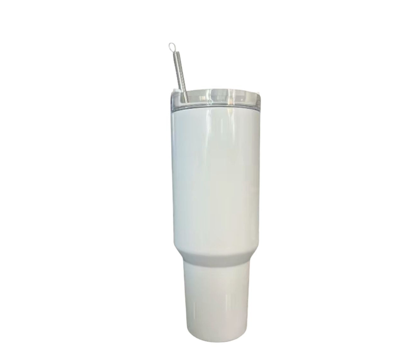 40 OZ Stainless steel tumbler with straw , leakproof & Insulated white Drinklware