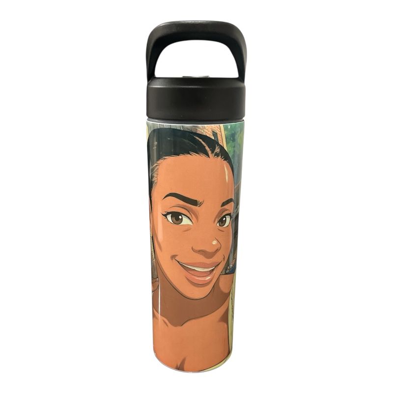 Custom Stainless steel water bottle with straw lid, white, triple-insulated, Personalized design, photo and logo customization 20 oz